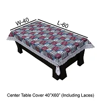 Glassiano Printed Waterproof Centre Table Cover with White Border Lace Size 40x60 Inch, S25-thumb1