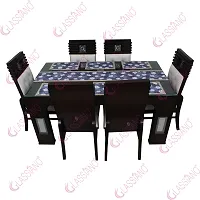 Glassiano PVC Printed Table Mat with Table Runner for Dining Table 6 Seater, Multicolor (1 Table Runner and 6 Mats) SA10-thumb2