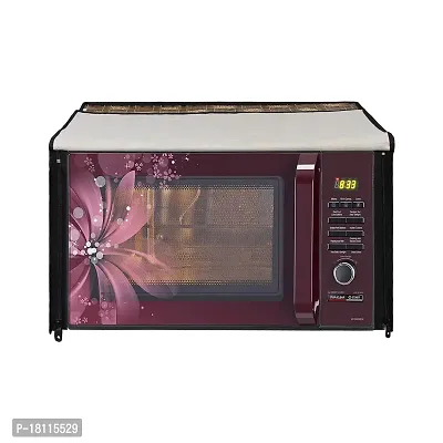 Glassiano Microwave Oven Cover for IFB 25 Litre Convection Microwave Oven 25BC4, Black Floral Design-thumb4