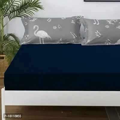 Glassiano Luxury Lucent Terry Cloth Fitted Mattress Protector 36x78 Inches Single Bed | Water Resistant Ultra Soft Mattress Cover | Hypoallergenic Bed Cover (Navy Blue_Pack of 1)-thumb4
