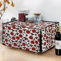 Glassiano White Floral Printed Microwave Oven Cover for LG 32 Litre Convection Microwave Oven MC3286BRUM, Black-thumb1