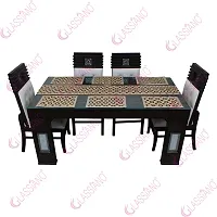 Glassiano PVC Printed Table Mat with Table Runner for Dining Table 6 Seater, Multicolor (1 Table Runner and 6 Mats) SA02-thumb3