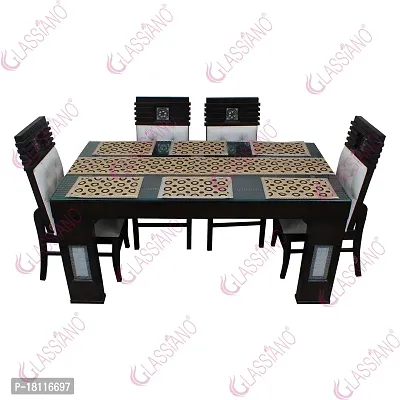 Glassiano PVC Printed Table Mat with Table Runner for Dining Table 6 Seater, Multicolor (1 Table Runner and 6 Mats) SA02-thumb4