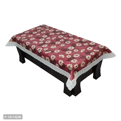 Glassiano Printed Waterproof Centre Table Cover with White Border Lace Size 40x60 Inch, S18-thumb2