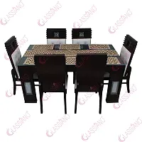 Glassiano PVC Printed Table Mat with Table Runner for Dining Table 6 Seater, Multicolor (1 Table Runner and 6 Mats) SA02-thumb2