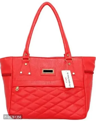 Stylish Red PU Handbag For Women-thumb0