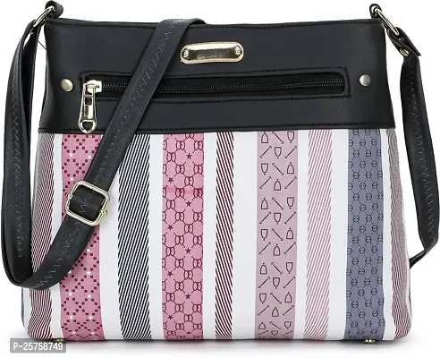 Stylish Leatherette Self Pattern Sling Bags For Women-thumb0
