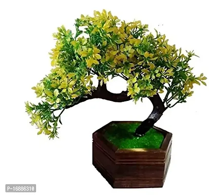 Sofix Artificial Plants Bonsai Potted Plastic Faux Green Grass Fake Tree Topiaries Shrubs for Home Decor Washroom and Office Decor - 10inch/25cm-thumb2