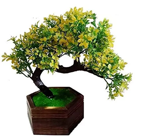 Sofix Artificial Plants Bonsai Potted Plastic Faux Green Grass Fake Tree Topiaries Shrubs for Home Decor Washroom and Office Decor - 10inch/25cm