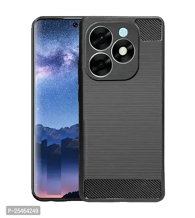 COVERBLACK Silicone Rubber Hybrid Case Back Cover for Infinix X6525 / SMART 8HD - Black