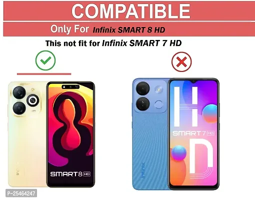 COVERBLACK Rubber Back Cover for Infinix X6525 / SMART 8HD - Transparent-thumb4