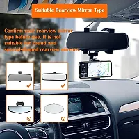 360 Degree Rotation Adjustable Anti Vibration Car Phone Holder for Rear View Mirror Mount Stand - Supports Mobile Up to 6.5 inch Smartphones-thumb3