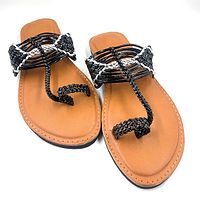 011_mitti brown black  silver lining kolhapuri chappal-thumb1