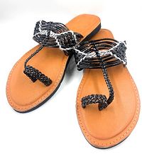 011_mitti brown black  silver lining kolhapuri chappal-thumb2