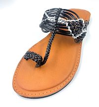 011_mitti brown black  silver lining kolhapuri chappal-thumb3