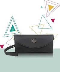 Element Cart PU Leather Black Color Clutch for Women/Girls(CM-12-UNICONE-BLACK)-thumb1