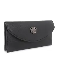Element Cart PU Leather Black Color Clutch for Women/Girls(CM-12-UNICONE-BLACK)-thumb4