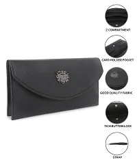 Element Cart PU Leather Black Color Clutch for Women/Girls(CM-12-UNICONE-BLACK)-thumb2