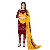 Elegant Multicoloured Crepe Printed Dress Material with Dupatta For Women-thumb1