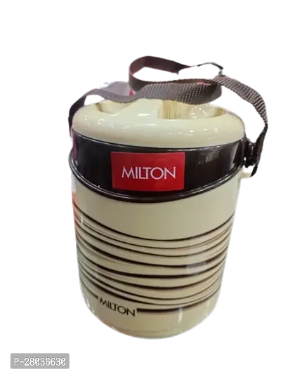 MILTON New Econa 3 Stainless Steel Tiffin Box (Ivory) 3 Containers Lunch Boxnbsp;nbsp;(1 L)