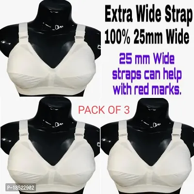 Classic Cotton Solid Bras for Women, Pack of 3-thumb0