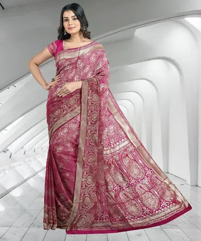 Fancy Kanjipuram Silk Saree with Blouse Piece for Women