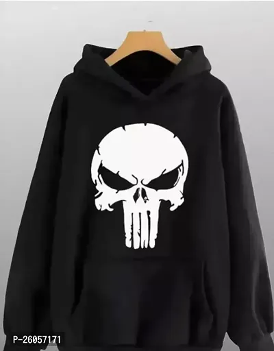 Elegant Black Cotton Blend Printed Long Sleeves Hooded Sweatshirts For Men-thumb0