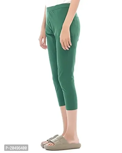 CARBON BASICS Women's Cotton 3/4th Cropped Solid Skinny Capri Pant-thumb4