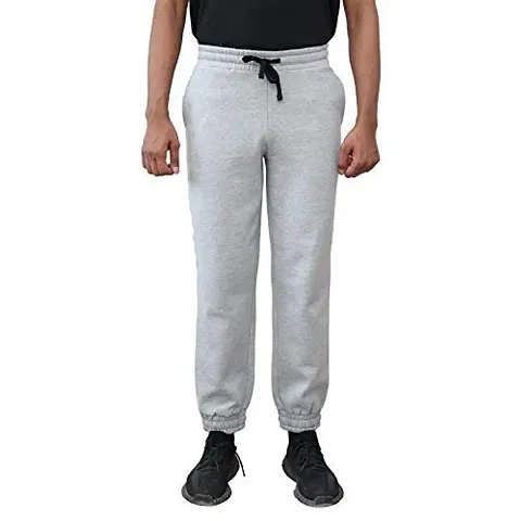 CARBON BASICS Mens Cotton Joggers Lower Track Pants with Zipper Pockets