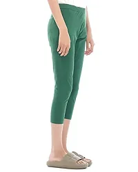 CARBON BASICS Women's Cotton 3/4th Cropped Solid Skinny Capri Pant-thumb2