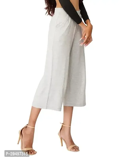 EcoLove Women's Straight Bottom Solid Short Length Palazzo Pants(Grey Mel,S)-thumb4