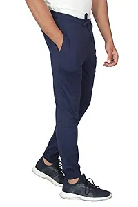 CARBON BASICS Men's Cotton Joggers Lower Track Pants with Zipper Pockets-thumb3