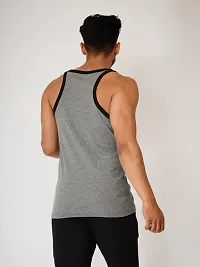 EcoLove Men's Cotton Solid Regular Fit Muscle Vests/Rib Gym Vest-thumb3