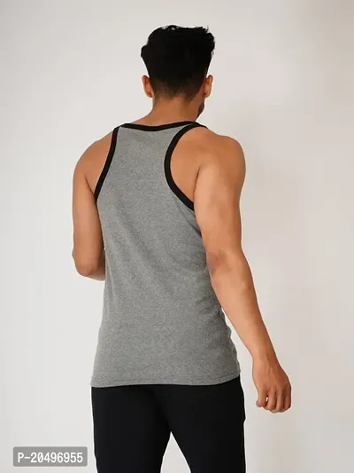 EcoLove Men's Cotton Solid Regular Fit Muscle Vests/Rib Gym Vest-thumb4