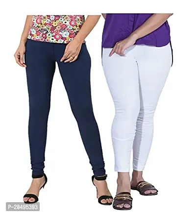 CARBON BASICS Women's Cotton Ankle Length Leggings Bottom Wear Combo Pack of 2