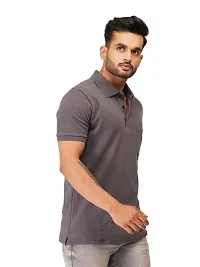EcoLove Solid Regular Fit Organic Plain Cotton Casual Formal Polo Neck Tshirt with Pocket-thumb2