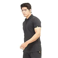 EcoLove Men's Cotton Half Sleeves Slim Fit Collared Formal Polo T-Shirt-thumb1