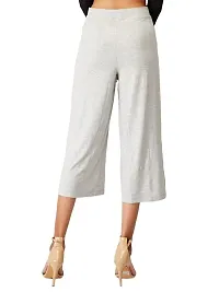EcoLove Women's Straight Bottom Solid Short Length Palazzo Pants(Grey Mel,S)-thumb4