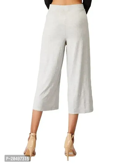 EcoLove Women's Straight Bottom Solid Short Length Palazzo Pants(Grey Mel,S)-thumb5