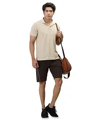 CARBON BASICS Men's Cotton Regular Relaxed Fit Casual Sports Gym Running Shorts with 2 Cross Zip Pockets-thumb4