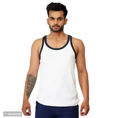 EcoLove Men's Cotton Solid Regular Fit Muscle Vests/Rib Gym Vest