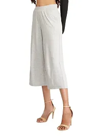 EcoLove Women's Straight Bottom Solid Short Length Palazzo Pants(Grey Mel,S)-thumb1