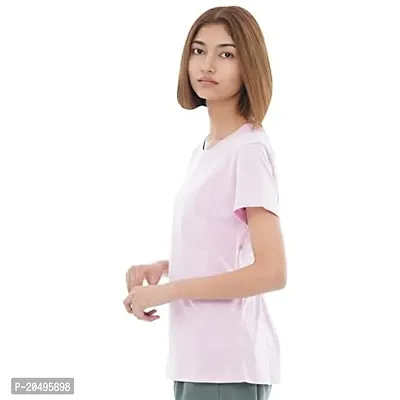 CARBON BASICS Women T-Shirt Half Sleeve, Round Neck Cotton Plain Tshirt-thumb4