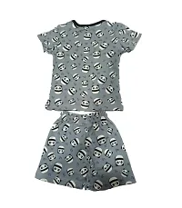 EcoLove Cotton Casual Printed T-shirt  Shorts Combo Set for Kids Baby Boys  Girls(Coffee,Grey,6-12 Month)-thumb4