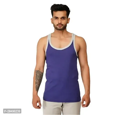 EcoLove Men's Cotton Solid Regular Fit Muscle Vests/Rib Gym Vest-thumb0