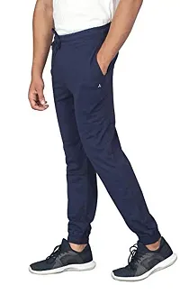 CARBON BASICS Men's Cotton Joggers Lower Track Pants with Zipper Pockets-thumb2