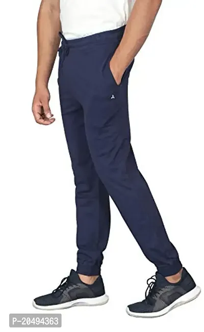 CARBON BASICS Men's Cotton Joggers Lower Track Pants with Zipper Pockets-thumb3