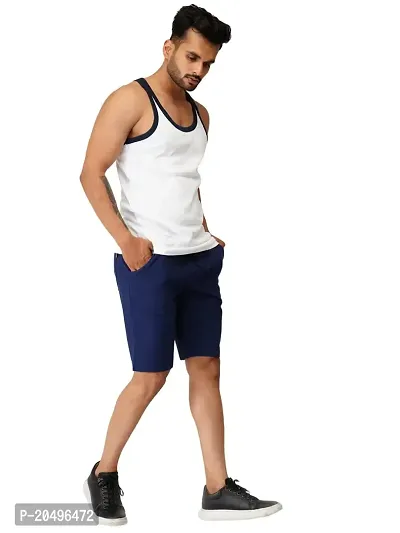 EcoLove Men's Cotton Regular Casual Shorts with Side  Back Pockets-thumb2