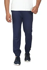 CARBON BASICS Men's Cotton Joggers Lower Track Pants with Zipper Pockets-thumb1