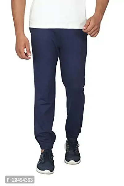 CARBON BASICS Men's Cotton Joggers Lower Track Pants with Zipper Pockets-thumb2